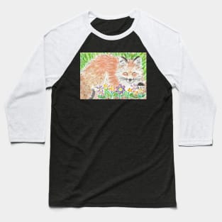 Cute  fox in the  flowers Baseball T-Shirt